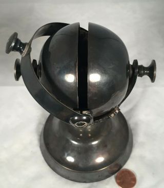 ANTIQUE TURN STYLE SPINNING HOTEL LOBBY COUNTER CALL BELL SILVER PLATE 4