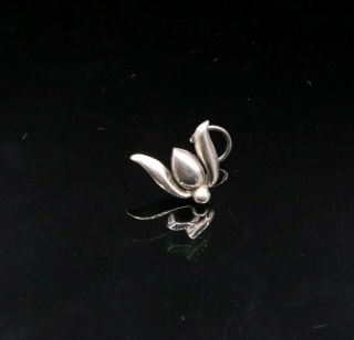 Indian Trial Lotus Design Antique Style 925 Solid Silver Nose Pin Piercing Np86