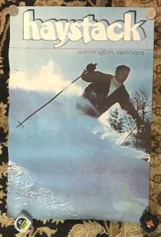 Vintage Haystack Wilmington Vermont Ski Poster 20” X 29.  5