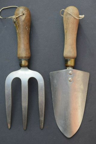 Vintage Garden Tools: Set of Two Stainless Steel Garden Tools hand trowel & fork 5