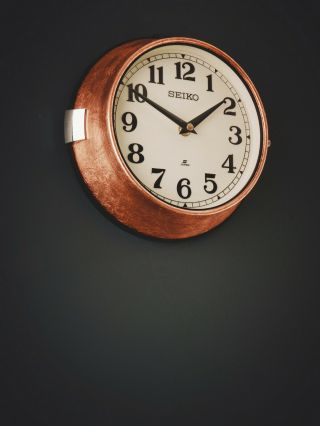 Vintage Seiko Ship ' s Wall Clock - Copper Leaf 2