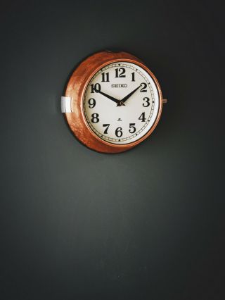 Vintage Seiko Ship ' s Wall Clock - Copper Leaf 3