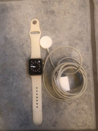 Apple Watch Sport 38mm Aluminum Case Antique White Sport Band - (mlcj2ll/a)