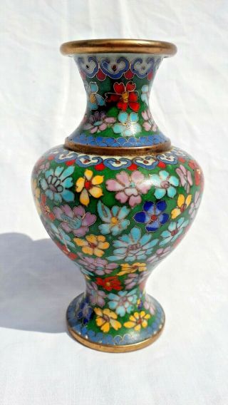 Antique Chinese Cloisonne Vase late 19th C.  Floral Pattern 3