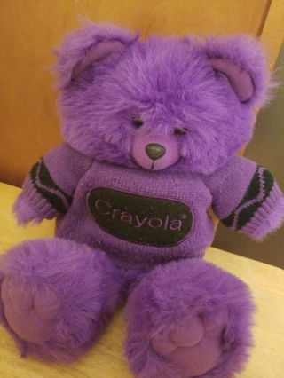 Vintage 1986 Crayola Binney & Smith Purple Teddy Bear Plush 13 "
