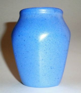 Antique 1937 - 1939 Niloak Arkansas 3 1/2 " Tall Matte Blue Art Pottery Vase