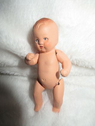 Vtg 1940s Occupied Ussr Germany Bisque Doll 3 " Baby Jointed Doll 1308