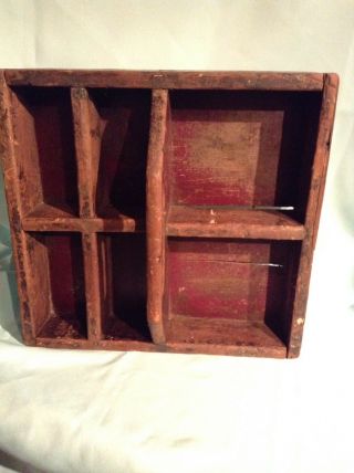 Antique Primitive Wooden Utensil Tool Box Carrier Tote