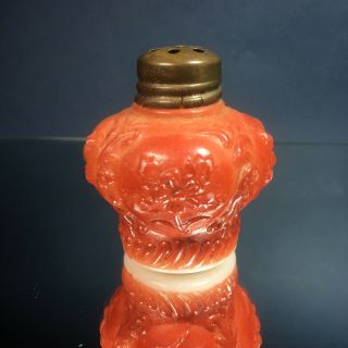 Antique Victorian Salt And Pepper Shaker Hand Painted Red Orange - Consolidated?