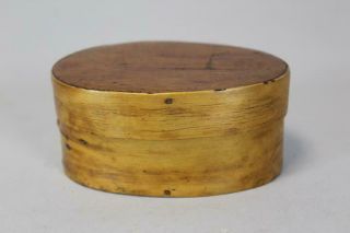 RARE 19TH C MINIATURE ALFRED,  MAINE SHAKER OVAL STORAGE BOX WITH UNUSUAL FINGERS 4