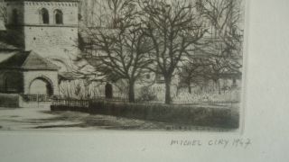 Vintage MICHEL CIRY etching engraving framed signed numbered dated 1947 2