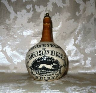 Antique Stoneware Whiskey Jug,  " The Greybeard " Of The Islay Blend,  Mackie & Co.