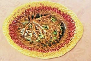 Antique Majolica Begonia Leaf Platter C.  1800 