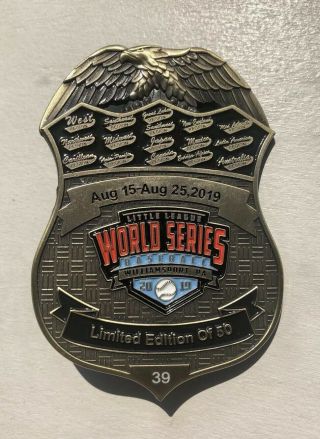 Little League Pin: 2019 World Series Badge Le Of 50 (39) Antique Copper