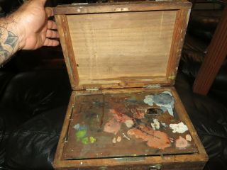 Antique Winsor & Newton Artists Wooden Box & Painting Board