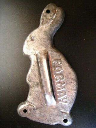 Antique Vtg Formay Rabbit Bunny 1920 - 1930’s Metal Cookie Cutter Advertising