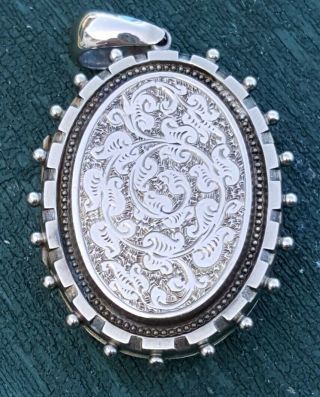 Antique Victorian Era Silver Locket Unusual Design