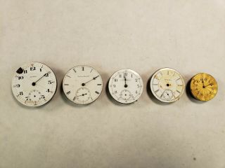 5 Antique Pocket Watch Plates Mechanisms Movements 5