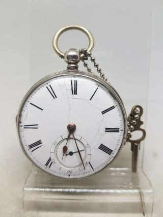 Antique Solid Silver Gents Fusee Chester Pocket Watch 1861 Ref549