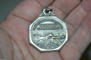 Wow Vintage Antique Metropolitan Collegiate Swimming Championship Medal Rare
