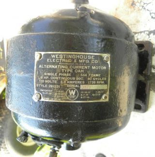 ANTIQUE WESTINGHOUSE EXPOSED CONTACTS CAH 455 ELEC MOTOR 1/6hp 2