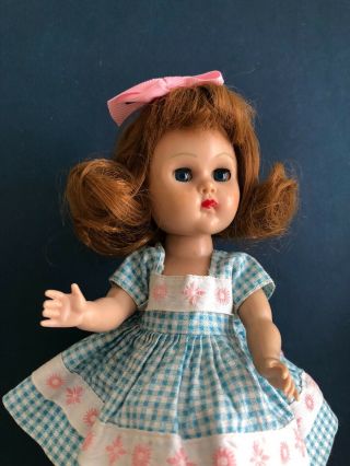 Vintage Vogue Ginny Doll in her 1954 Medford Tagged Aqua Check Dress 6