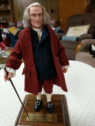 Vintage Us Historical Society Benjamin Franklin Living Image Doll