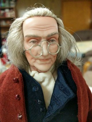 Vintage US Historical Society Benjamin Franklin Living Image Doll 3