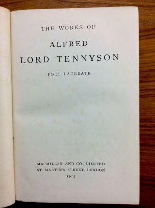 Antique 1915 THE COMPLETE OF ALFRED LORD TENNYSON Leather Spine 6