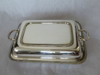 Vintage Silver Plate Rectangular Entree Dish And Lid Embassy 10.  5 " (ref98)