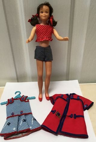 Vtg Barbie,  Scooter Doll,  1963,  & Two Outfits