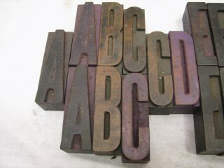 Set 70,  Antique Letterpress Wood Printing Block Type Set Letters 2 - 1/2 