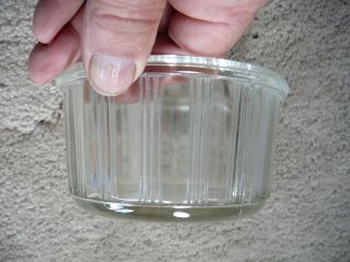 Antique Clear Glass Vertical Ribs & Panels Hoosier Kitchen Cabinet Salt Jar Dish