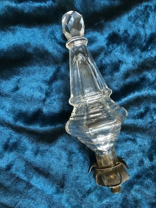 Antique Glass And Brass Chandelier Lamp Obelisk Finial Fitting Screw End