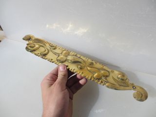 Antique Brass Finger Plate Push Door Handle Nouveau Vintage Old Leaf Old 15 "