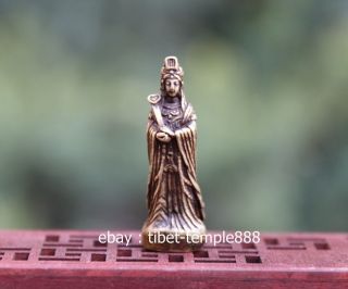 4.  5 Cm China Pure Bronze Sea - God Lady Mazu Goddess Eudemon Guanyin Buddha Statue