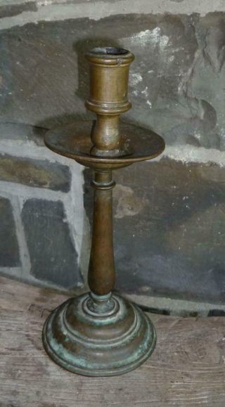 16th Century 17th Brass Bronze Candlestick Antique Post Medieval Early Lighting
