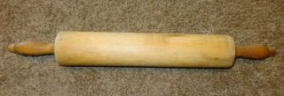 Vintage Antique Wooden Rolling Pin Primitive Old Wood 19 1/2 " Great Patina