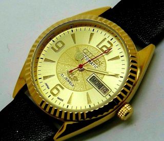 Citizen Automatic Men Gold Plated Day/date Golden Dial Vintage Japan Watch