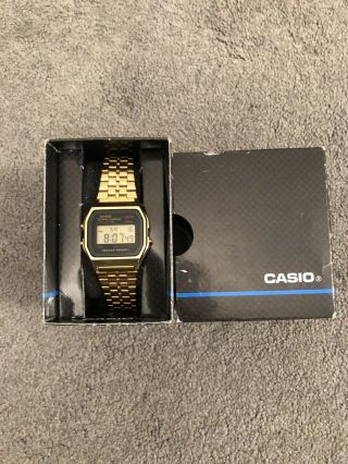Gold Casio Retro Digital Stainless Steel Watch A159wge