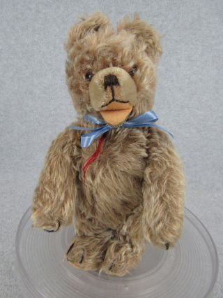 12 " Signed Vintage German Mohair Teddy Bear With Open Mouth