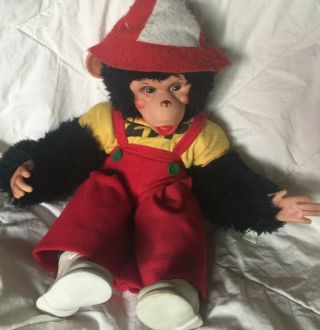 Vintage Rushton Plush 16 " Zip The Chimp Doll From Howdy Doody Show
