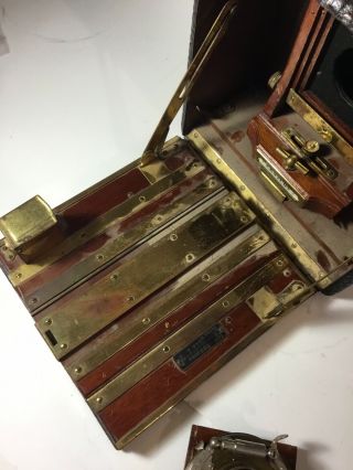 Antique Century Wooden Box Camera W/ Rochester Optical Unicum Lens - Accordion 5