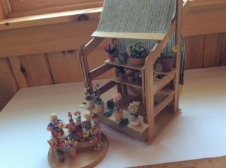 Antique German Toy Wooden Market 6