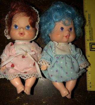 Vintage Strawberry Shortcake & Blueberry Muffin 1980’s Mini Dolls