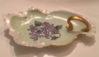 Antique M Z Austria Hand Painted Porcelain Nappy Candy Trinket Dish