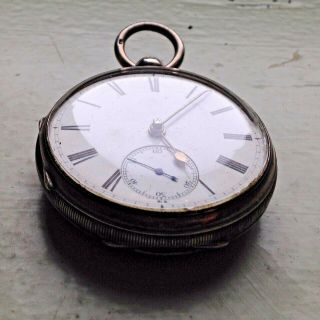 Antique Sterling Silver George Meikle Fusee Pocket Watch - Ticks But Loses Time