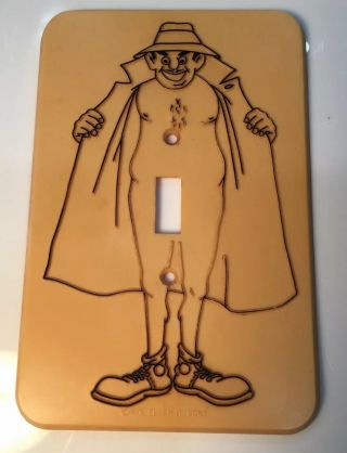 Vintage 1976 Flash It Corp.  Naughty Light Switch Plate Risque Flasher Exposed
