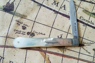 Antique 1905 Birmingham George Unite Sterling Silver Folding Knife Mop
