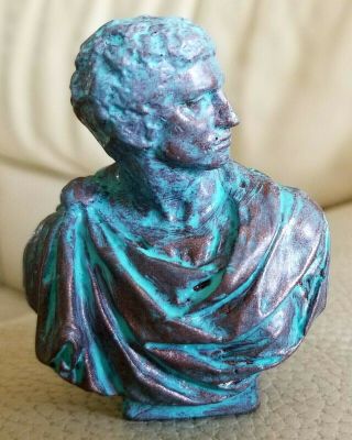 Ancient Roman Republic Brutus Julius Caesar Assassin Antique Copper Bust Statue